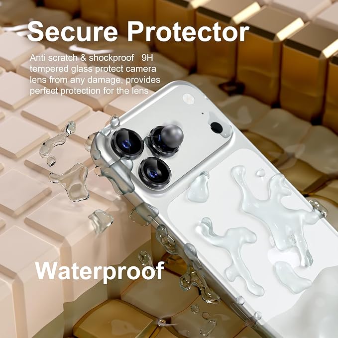 Misea Compatible for iPhone 17 Pro/iPhone 17 Pro Max Camera Lens Protector - Image 3