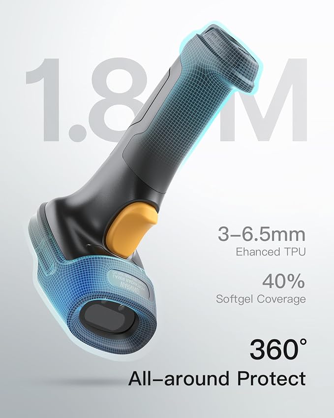 Inateck Barcode Scanner, Wireless Scanner, 1 Charge 180 Days Standby, 35M Range - Image 3