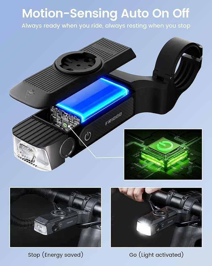 RAVEMEN FR1000 Bike Lights for Night Riding, Bicycle Light & Mount Integrated - Image 8