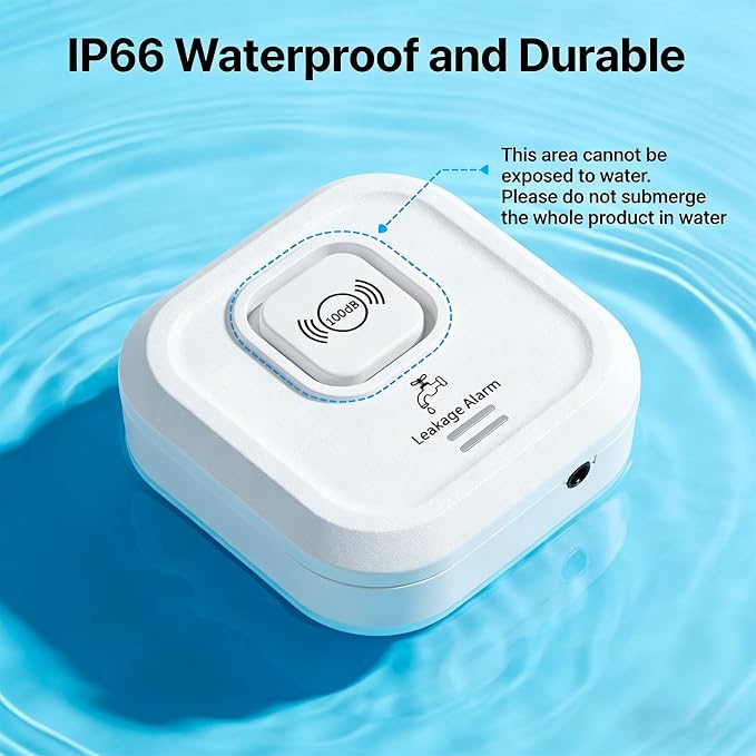 100dB Water Sensor Alarm Water Leak Detector, - Image 4