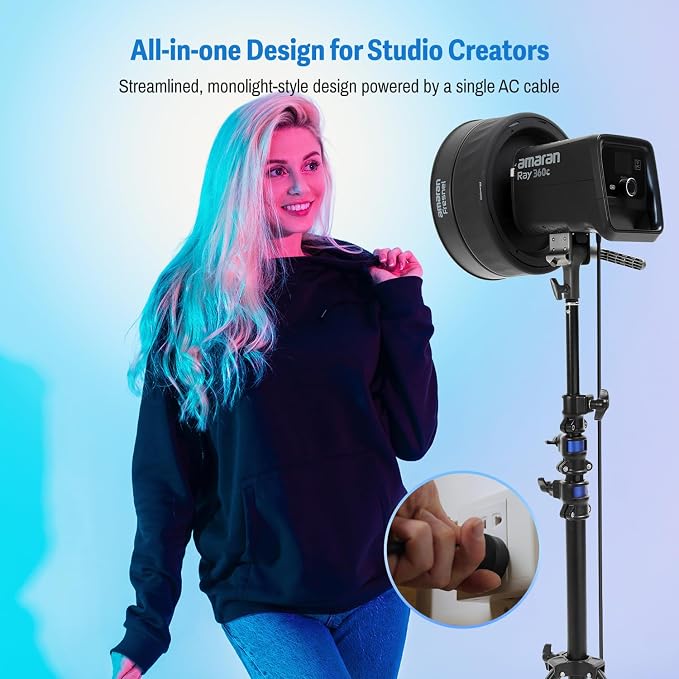 amaran Ray 360c 360W RGB LED Video Light APP/DMX Control 12 Effects, COB - Image 2