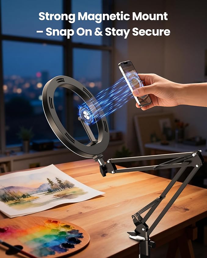 Magnetic Ring Light Overhead Camera Phone Mount - Image 2