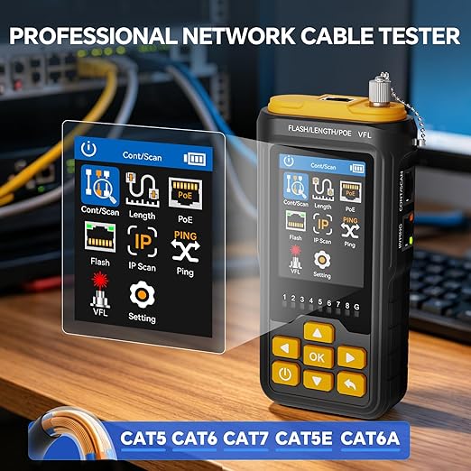 Network Cable Tester with IP Scan and Ping Test, RJ45 Ethernet Cable Toner - Image 2