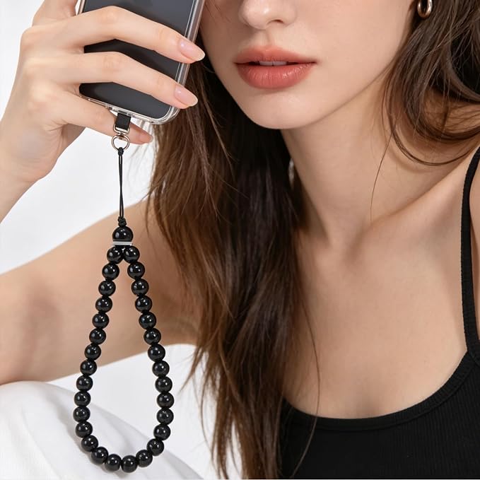 Agate Beaded Phone Wrist Strap for Women Men Stone Beads Charm Handmade - Image 5