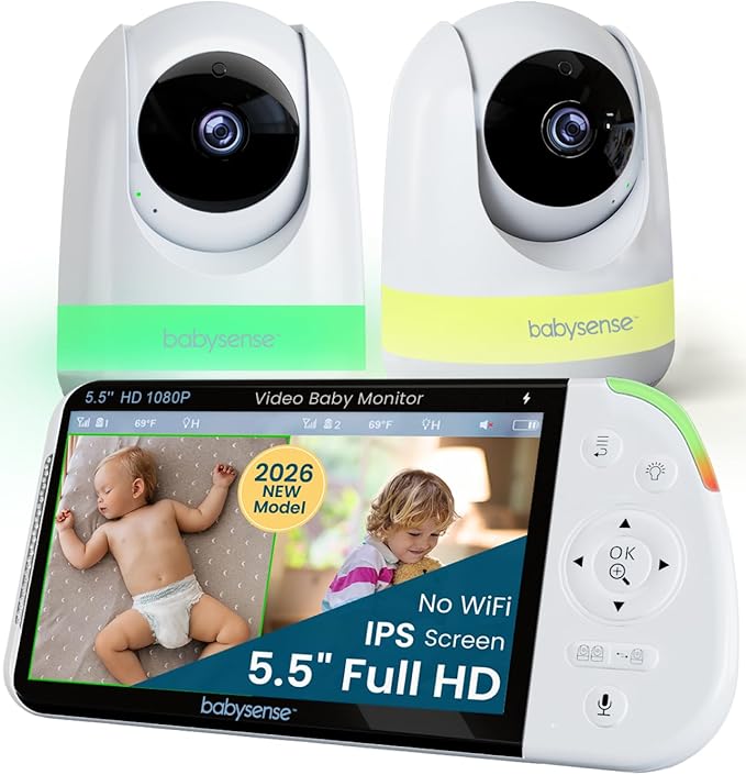 Babysense PRO Full HD 5.5" Split Screen Baby Monitor by MostAwardedBabyMonitorBrand