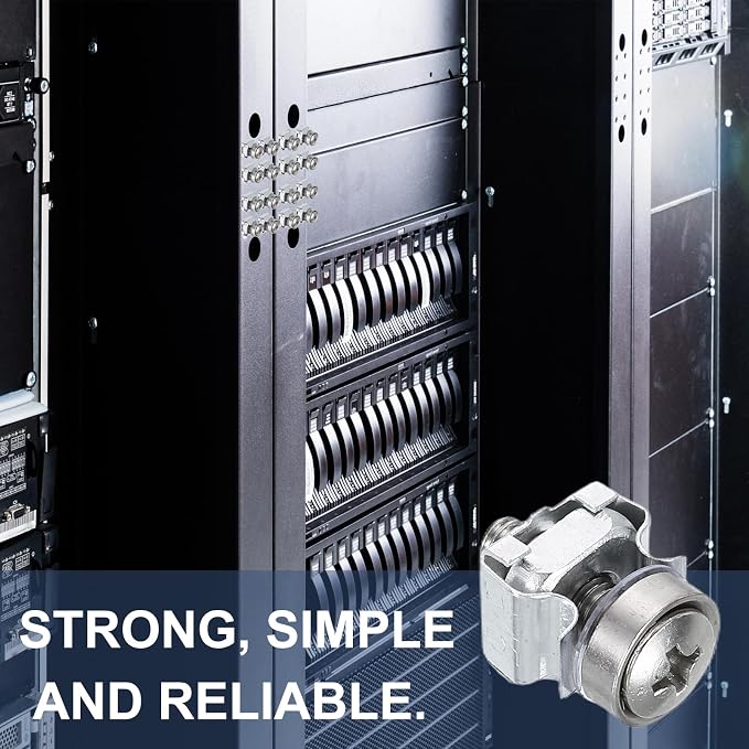 PATIKIL Rack Mount Cage Nut, Carbon Steel Rack Screws Zinc Square Snap-in Cage - Image 4