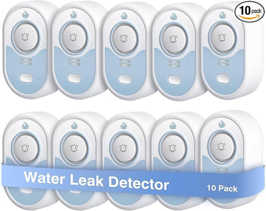 Water Leak Detector 10 Pack, 5-Year Battery Life, Water Alarm by BLIZONTE