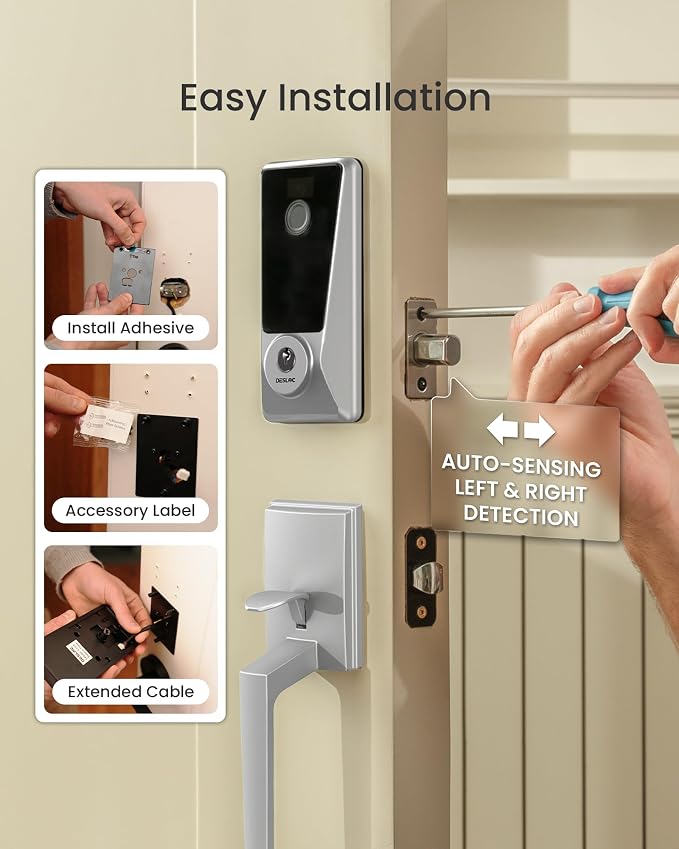 DESLOC Smart Lock D110 Plus, WiFi Fingerprint Smart Front Door Lock - Image 9