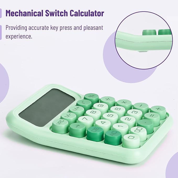 Mr. Pen- Mechanical Switch Calculator, 12 Digit Large LCD Display, Mechanical - Image 3