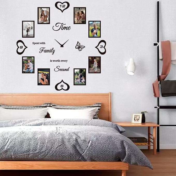 Datesno DIY Family Photo Frame Wall Clock Decal by Datesno