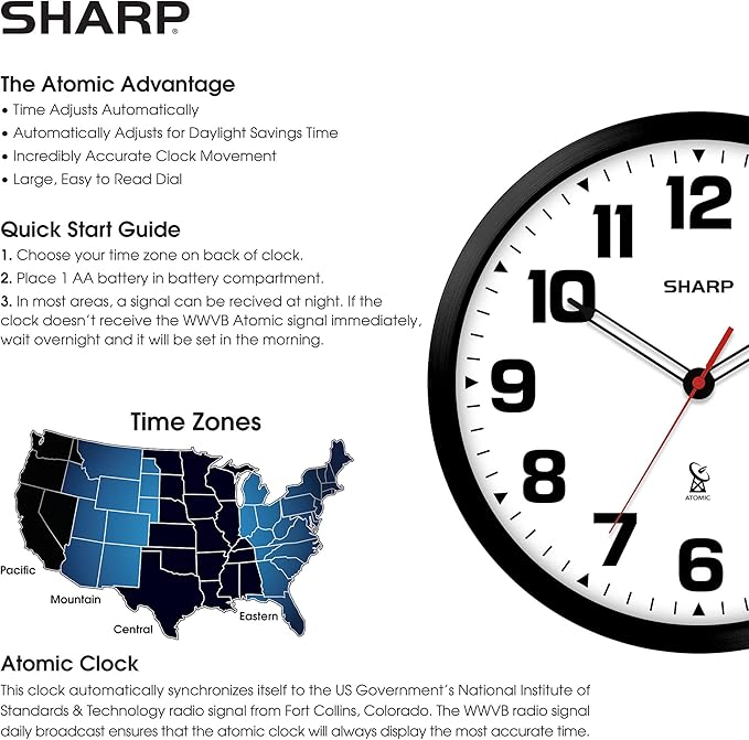 Sharp Atomic Analog Wall Clock - Image 5