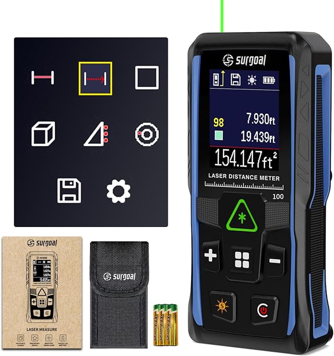 328Ft Green Laser Distance Meter – Digital Laser Measure by SGSURGOAL