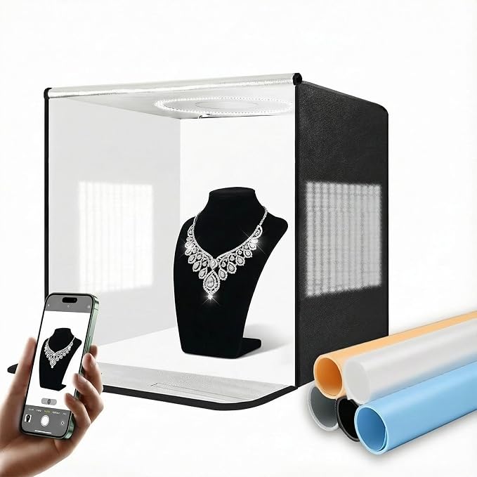 Pro 16"x16" Photo Studio Light Box 3-Side Light Panel/3-Temp/Dimmable by DEPTHLAN