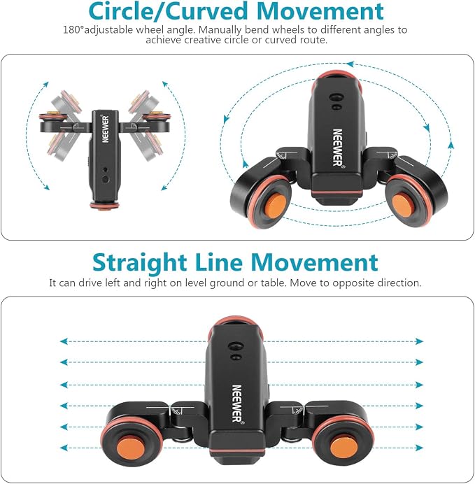 Neewer 3 Wheels Wireless Video Camera Dolly, 3 Speed Motorized Electric Track - Image 5