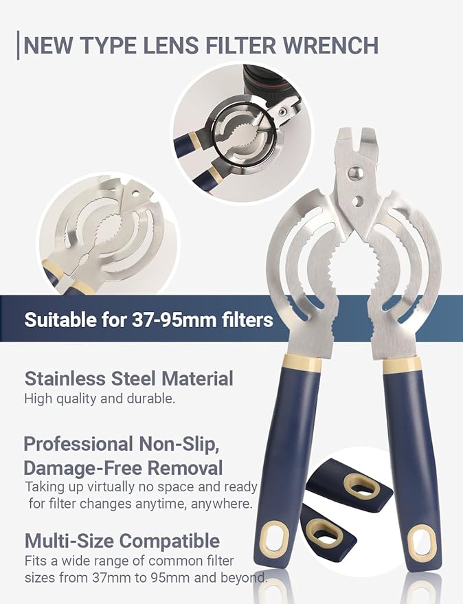 Stainless Steel Camera Lens Filter Wrench, Durable Filter Removal Tool - Image 3
