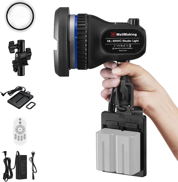 Wellmaking 80W Portable LED Light Continuous Light COB Spotlight Video Light by WELLMAKING