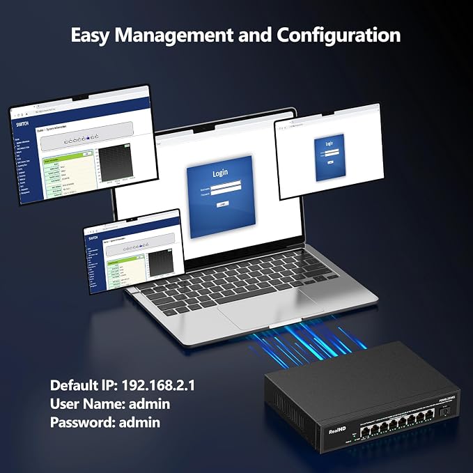 9 Port 2.5G Gigabit PoE Web Managed Switch, 8 Port POE + 1* 10G SFP, IEEE - Image 6