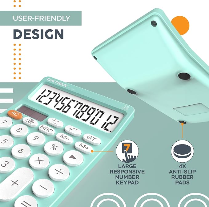 CATIGA 12 Digit Desktop Calculator Basic Desk Calculator - Image 5