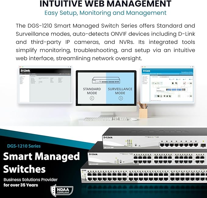 D-Link 28-Port Gigabit Smart Managed Switch | 24 GbE + 4 SFP Combo Ports | L2+ - Image 4