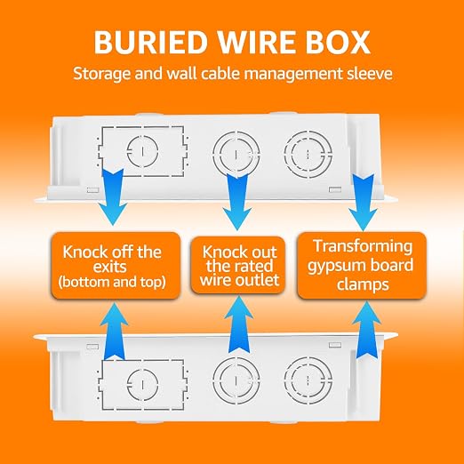 in Wall TV Media Box 9 Inch, Recessed TV Outlet Network Enclosure, Recessed - Image 4