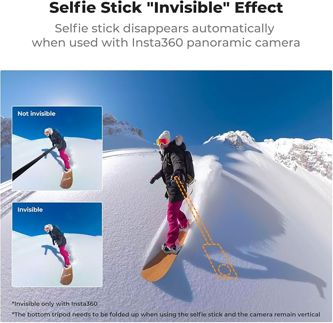 K&F CONCEPT MS21 Invisible Selfie Stick, Extension Long Pole Compatible - Image 5