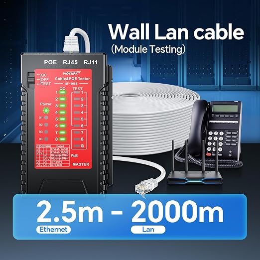NOYAFA NF-468S Network Cable Tester, RJ12 RJ11 RJ45 Ethernet Cable Tester - Image 7