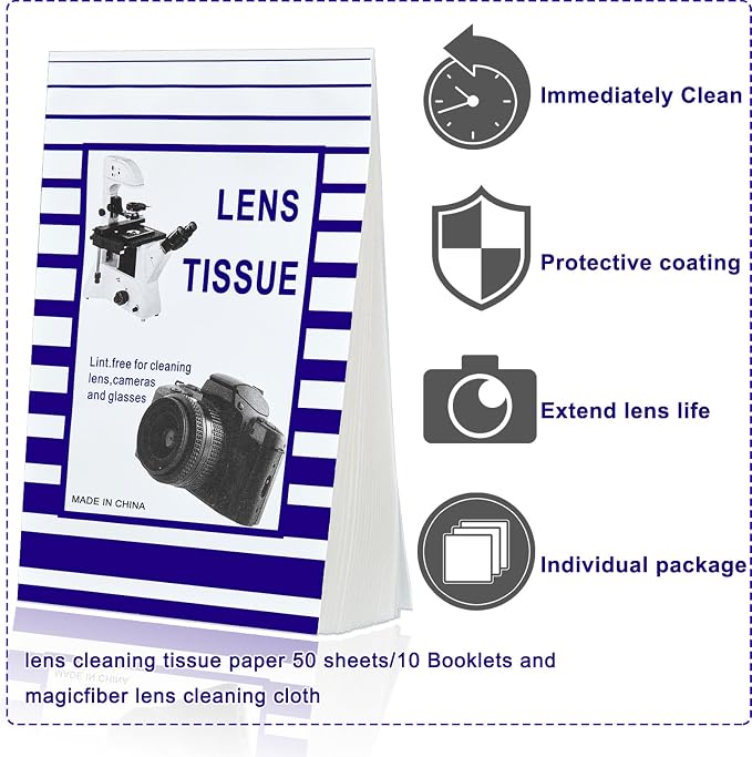 Outus 1500 Pcs Lens Cleaning Paper Tissue and 2 Double Sided Cleaning - Image 2