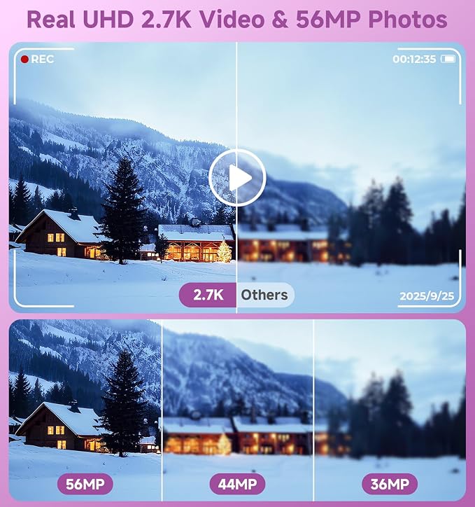 Digital Camera, 2026 Upgraded 56MP Dual-Screens Selfie Digital Camera, Small - Image 5