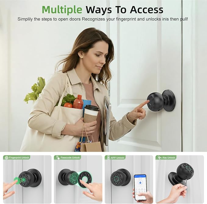 Fingerprint Door Knob, Smart Door Knob, Biometric Door Knob - Image 2