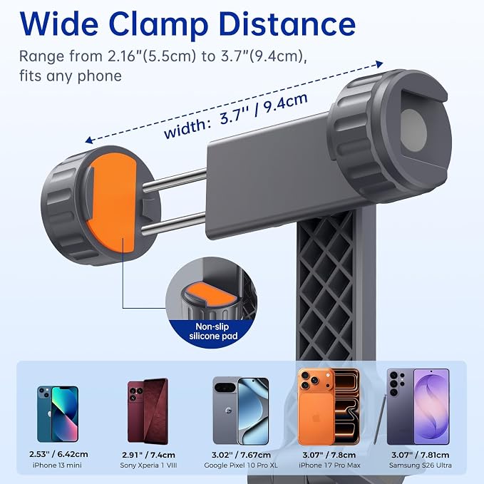 SYNCWIRE Tripod Phone Mount, Universal Smartphone Mount Adapter - Image 5
