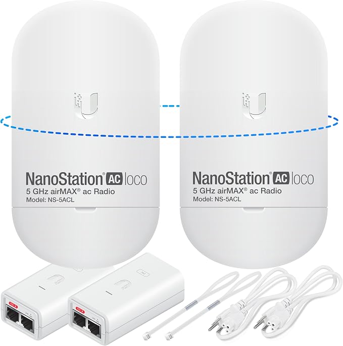 Wireless Bridge Ubiquiti LOCO5AC PRE-CONFIGURED, Bundle of 2 Ubiquiti by GOODSTORY