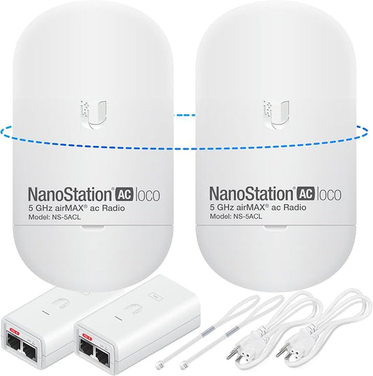 Wireless Bridge Ubiquiti LOCO5AC PRE-CONFIGURED, Bundle of 2 Ubiquiti by GOODSTORY
