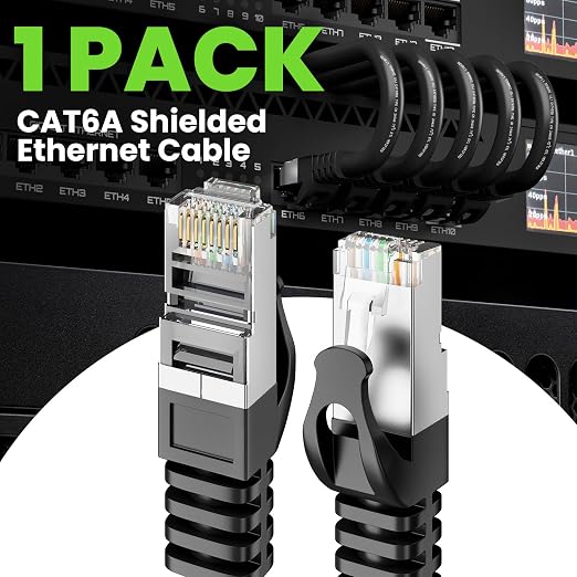 GEARit Cat6A Ethernet Cable 10Gbps Snagless Long Shielded SSTP, SFTP Shielded - Image 2