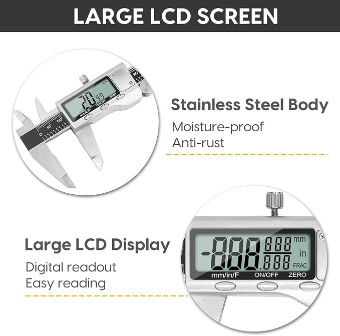 Digital Caliper Measuring Tool, 6 Inch Caliper Tool - Image 6