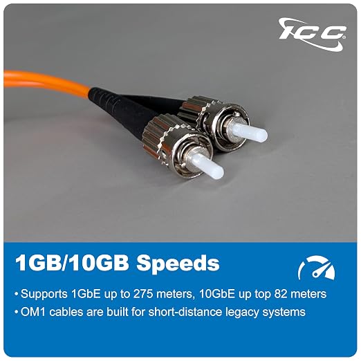 ICC LC to ST Duplex Multimode 62.5/125 Fiber Patch Cable, OFNR Riser, 2.0mm Zip - Image 3