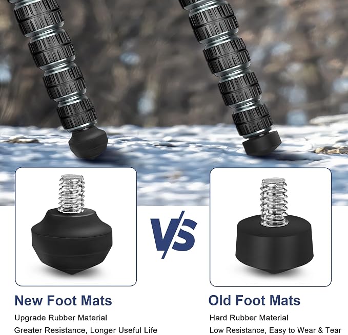 Manbily Universal Tripod Rubber Foot Spike, Anti-Slip 3/8" Rubber Feet - Image 2