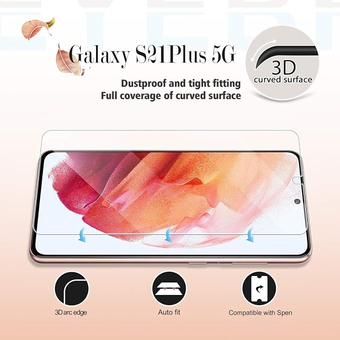 Galaxy S21 Plus HD Clear Tempered Glass Screen Protector + Camera Lens - Image 3