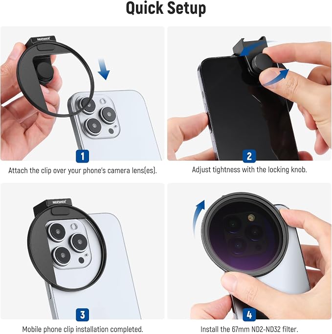 NEEWER 67mm Clip On Variable ND Filter Kit - Image 7