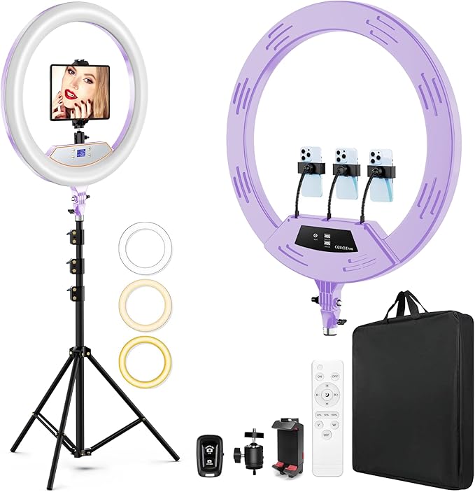 22"Ring Light with Stand, Ring Light Tripod by MACTREM