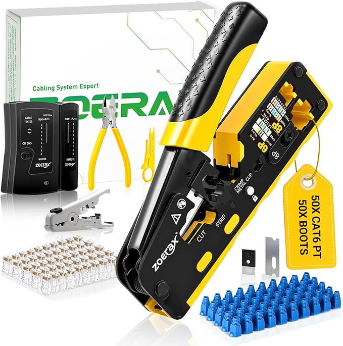 RJ45 Pass-Through Crimping Tool Kit by ZoeRax