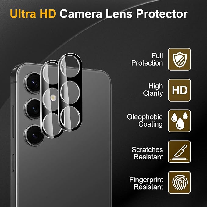 3 Pack Camera Lens Protector for Samsung Galaxy S24/S23/S23 Plus, Tempered Glass - Image 5