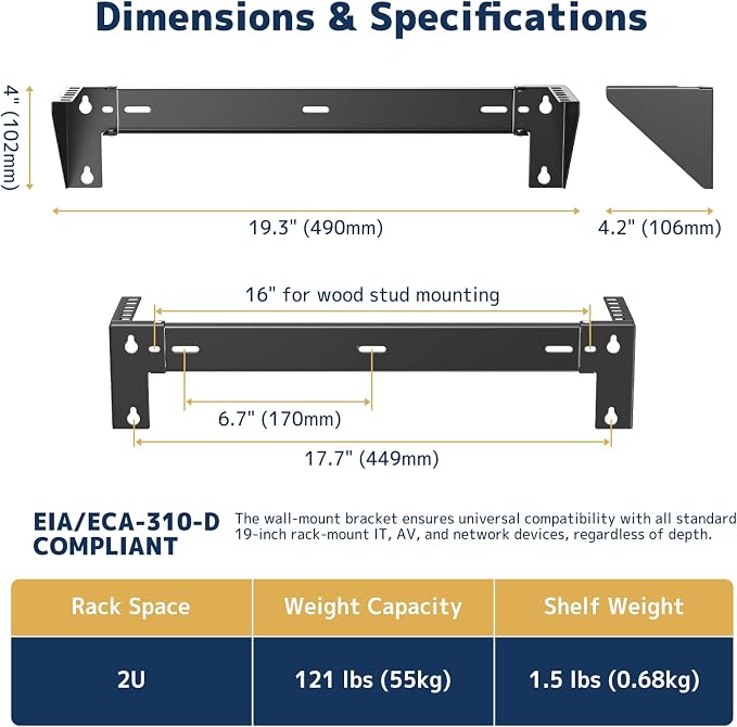 2U Vertical Wall Mount Rack - Image 4