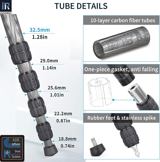 Carbon Fiber Camera Monopod INNOREL RM325C Professional Portable Compact - Image 3