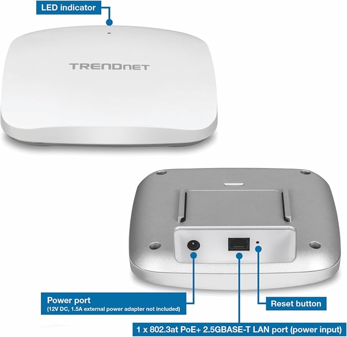 TRENDnet AX3000 Dual Band WiFi 6 PoE+ Access Point, TEW-923DAP, 1 x 2.5GBASE-T - Image 9