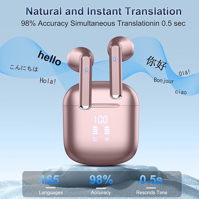 2026 AI Translation Earbuds Real Time, 165 Language Translator Earbuds 3-in-1 - Image 5