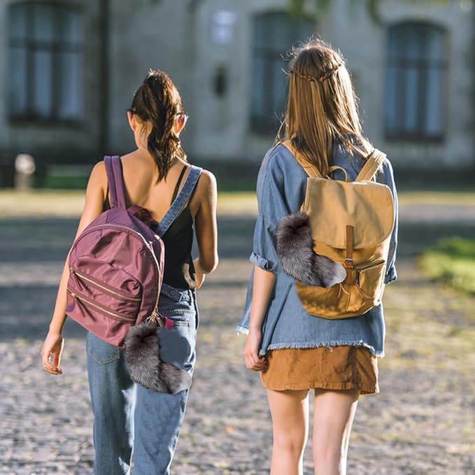 Fox Tail Keychain Long, Fluffy Therian Tail Faux Fur Keyring, Party Costume - Image 5