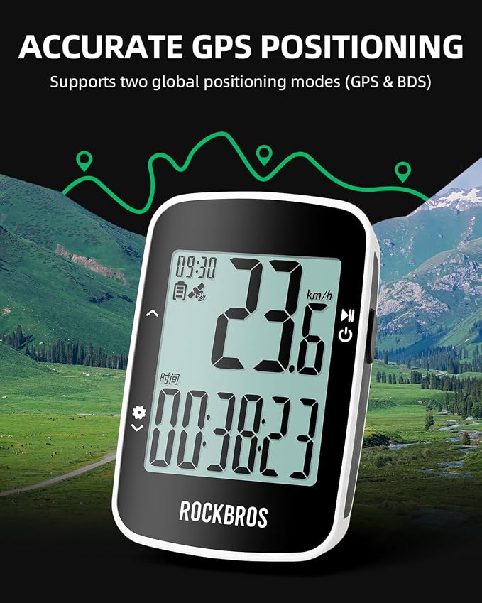 ROCKBROS Bike Computer Bike Speedometer GPS Wireless Cycling Computer - Image 2