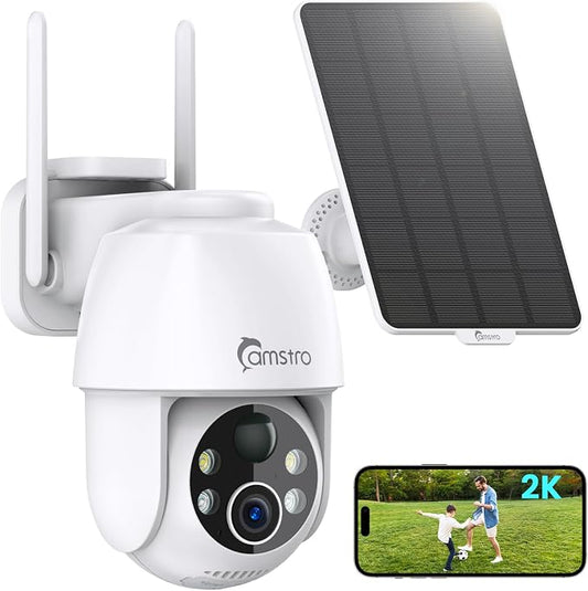 Solar Security Cameras Wireless Outdoor 2K, Self Charged WiFi Cameras by CAMSTRO