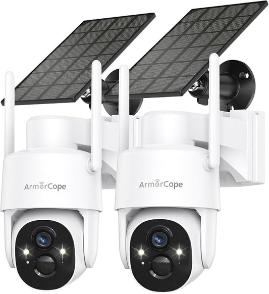 Armorcope Solar Security Cameras Wireless Outdoor, 360° View Battery Powered by Armorcope