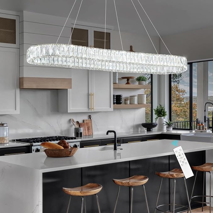 HAIXIANG Modern Crystal Chandelier Dimmable LED Long Chandeliers - Image 8